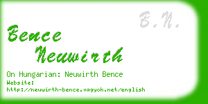 bence neuwirth business card